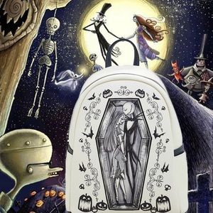 NWT DISNEY NIGHTMARE BEFORE CHRISTMAS JACK & SALLY LOUNGEFLY MINI BACKPACK